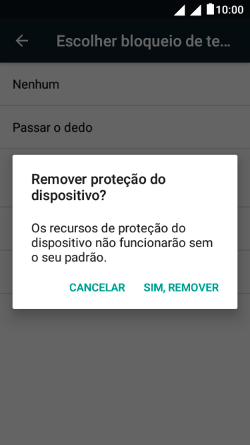 Pressione SIM, REMOVER. Pressione SIM, REMOVER.