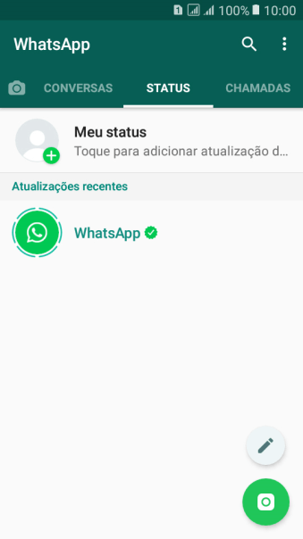 Pressione Meu status. Pressione Meu status.