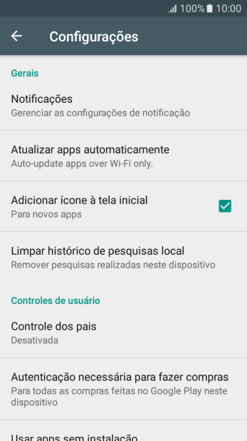Pressione Atualizar apps automaticamente. Pressione Atualizar apps automaticamente.