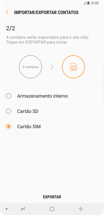 Pressione EXPORTAR. Pressione EXPORTAR.