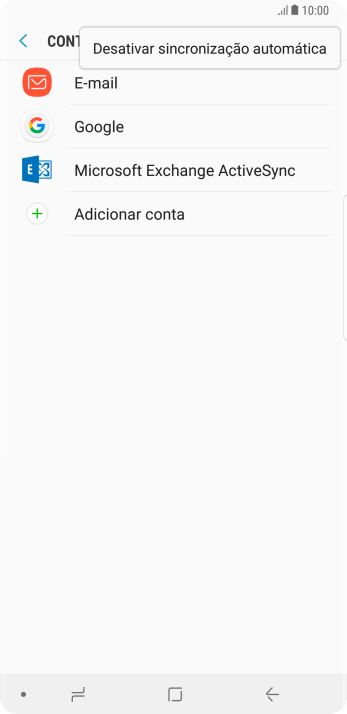 Pressione Desativar sincronização automática. Pressione Desativar sincronização automática.