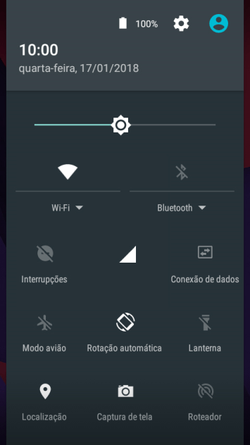 Pressione o ícone de configurações. Pressione o ícone de configurações.