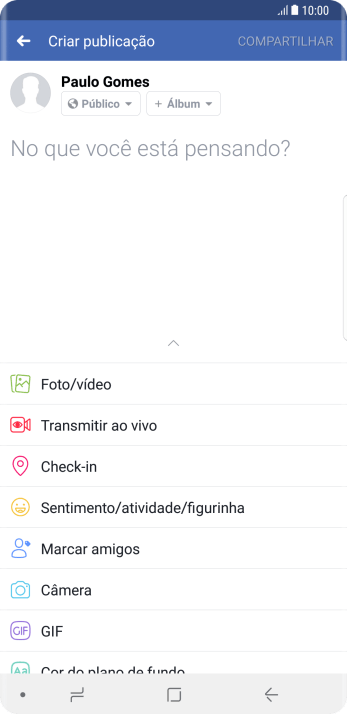 Pressione o campo de escrever, e digite o texto desejado. Pressione o campo de escrever, e digite o texto desejado.