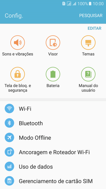 Pressione Gerenciamento de cartão SIM. Pressione Gerenciamento de cartão SIM.