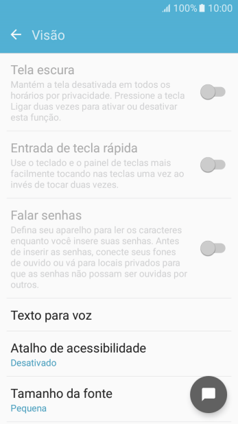 Pressione Texto para voz, e siga as indicações da tela para configurar a velocidade da fala. Pressione Texto para voz, e siga as indicações da tela para configurar a velocidade da fala.