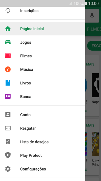 Pressione Configurações. Pressione Configurações.