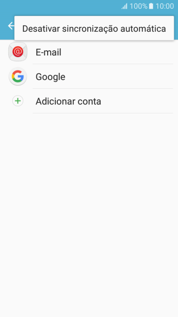 Pressione Desativar sincronização automática. Pressione Desativar sincronização automática.