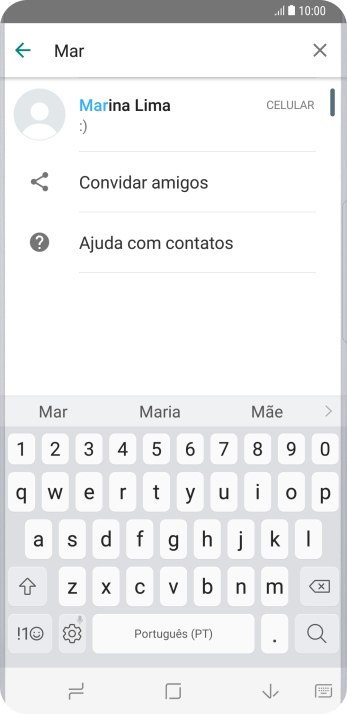 Pressione o contato desejado. Pressione o contato desejado.