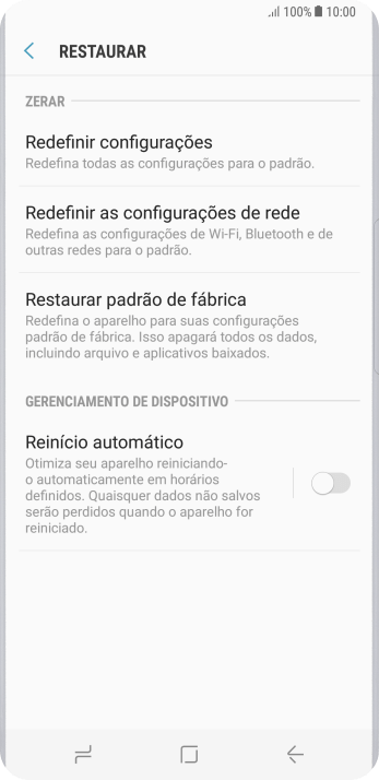 Pressione Restaurar padrão de fábrica. Pressione Restaurar padrão de fábrica.