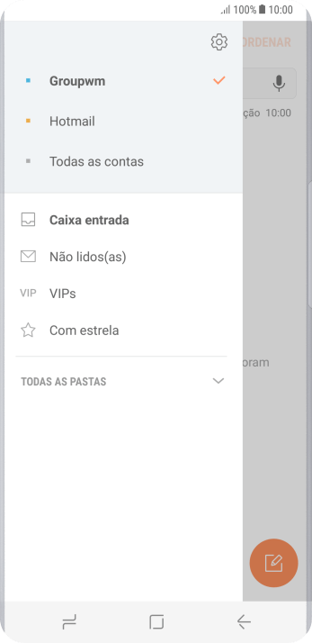 Pressione o ícone de configurações. Pressione o ícone de configurações.