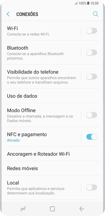 Pressione Redes móveis. Pressione Redes móveis.