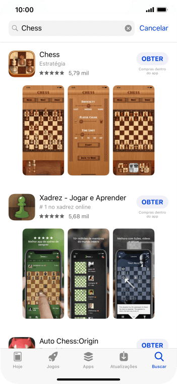 Pressione o app desejado. Pressione o app desejado.