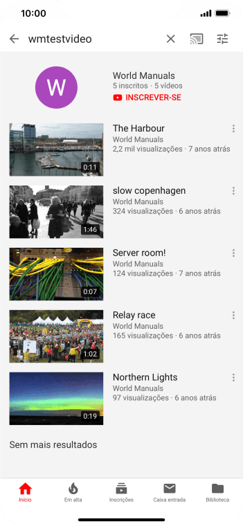 Pressione o vídeo desejado. Pressione o vídeo desejado.