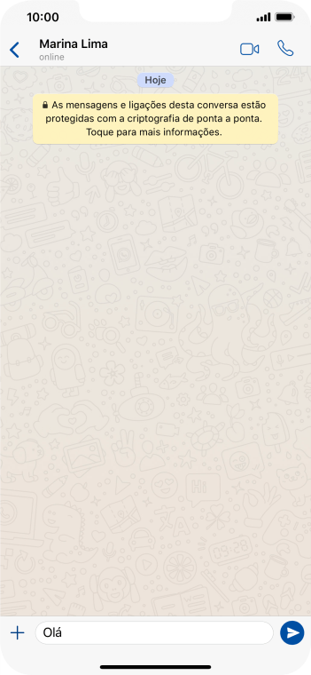 Escreva a mensagem desejada, e pressione o ícone de enviar. Escreva a mensagem desejada, e pressione o ícone de enviar.