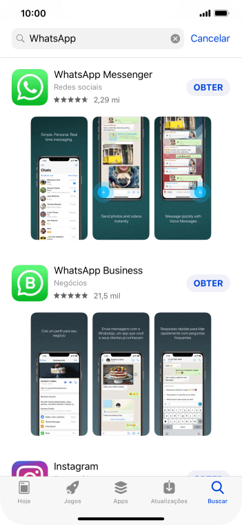 Pressione WhatsApp Messenger. Pressione WhatsApp Messenger.