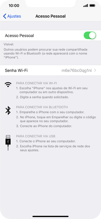 Pressione Senha Wi-Fi, e digite a senha desejada. Pressione Senha Wi-Fi, e digite a senha desejada.