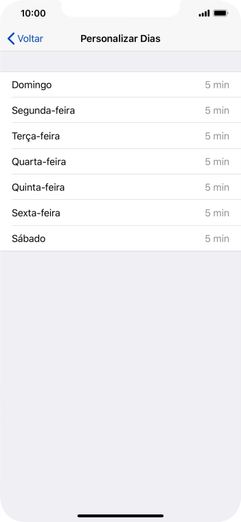 Pressione os dias desejados. Pressione os dias desejados.