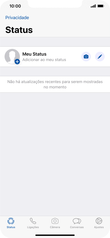 Pressione o ícone de câmera. Pressione o ícone de câmera.