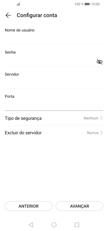 Pressione Tipo de segurança. Pressione Tipo de segurança.