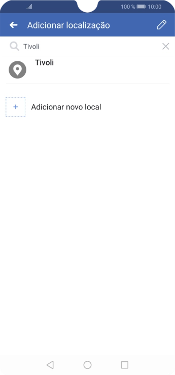 Pressione o local desejado. Pressione o local desejado.