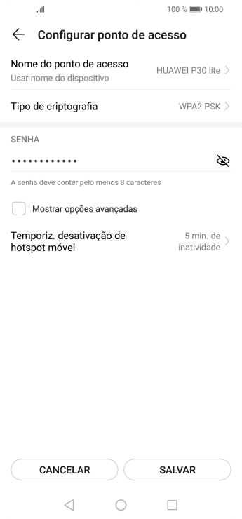 Pressione Nome do ponto de acesso. Pressione Nome do ponto de acesso.