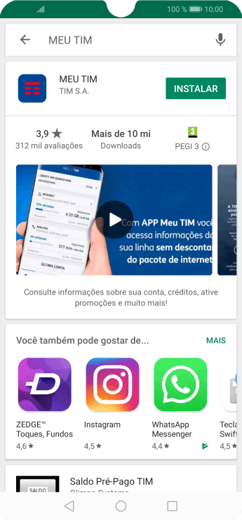 Pressione MEU TIM. Pressione MEU TIM.