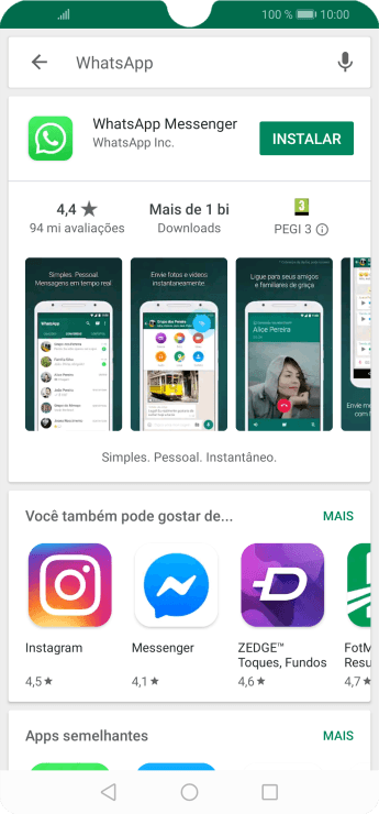 Pressione WhatsApp Messenger. Pressione WhatsApp Messenger.