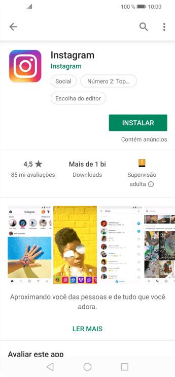 Pressione INSTALAR, e siga as indicações da tela para instalar o app. Pressione INSTALAR, e siga as indicações da tela para instalar o app.