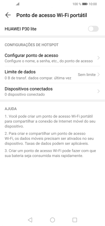 Pressione Configurar ponto de acesso. Pressione Configurar ponto de acesso.