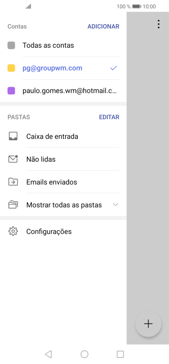 Pressione Configurações. Pressione Configurações.