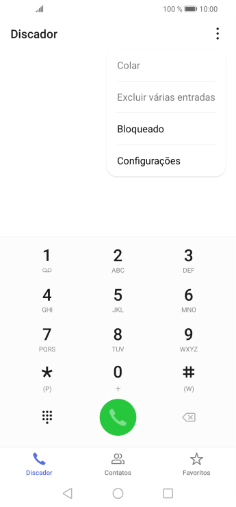 Pressione Configurações. Pressione Configurações.