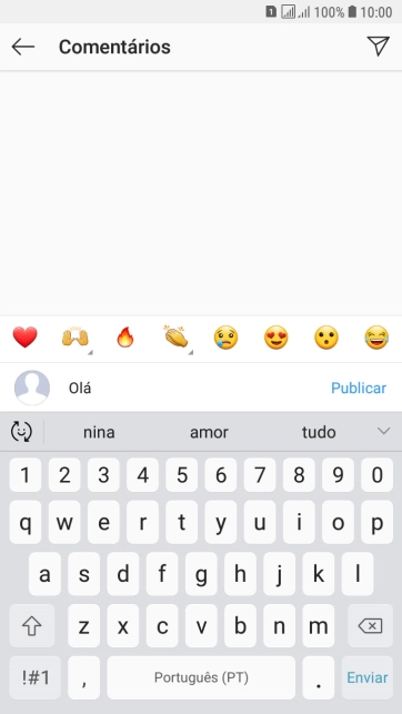 Digite o texto, e pressione Publicar. Digite o texto, e pressione Publicar.