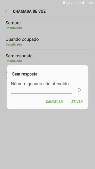 Digite o número desejado, e pressione ATIVAR. Digite o número desejado, e pressione ATIVAR.