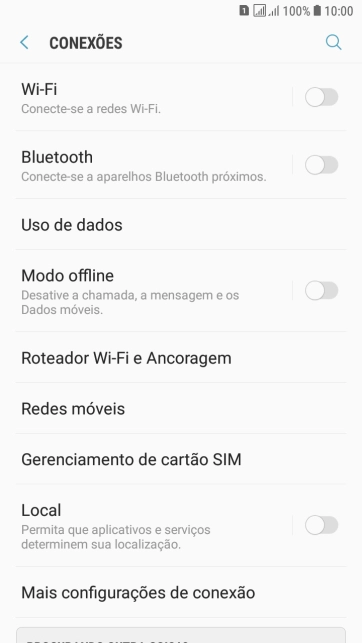 Pressione Gerenciamiento de cartão SIM. Pressione Gerenciamiento de cartão SIM.