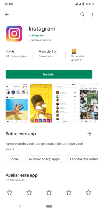 Pressione Instalar, e siga as indicações da tela para instalar o app. Pressione Instalar, e siga as indicações da tela para instalar o app.