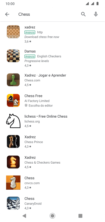 Pressione o app desejado. Pressione o app desejado.