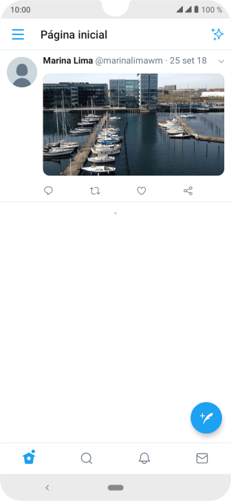 Pressione o ícone de novo tweet. Pressione o ícone de novo tweet.
