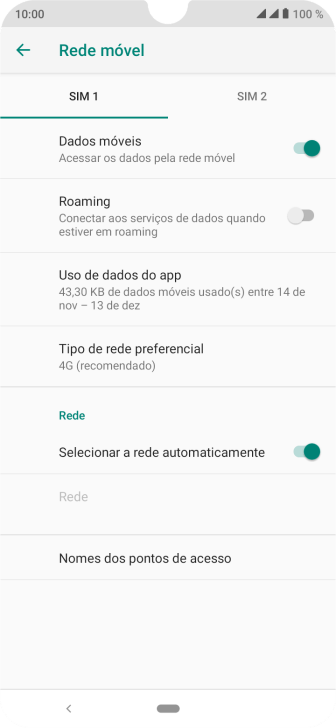 Pressione Tipo de rede preferencial. Pressione Tipo de rede preferencial.