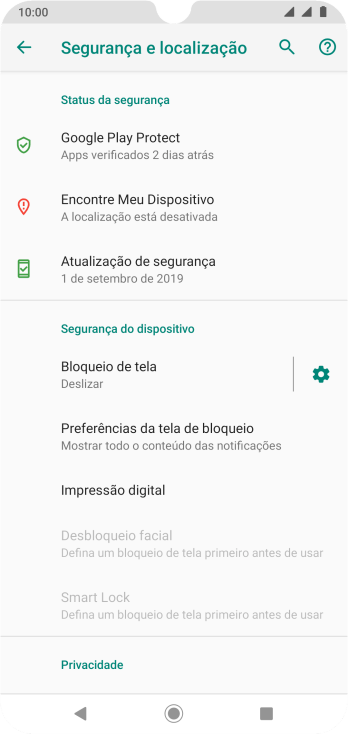 Pressione Impressão digital. Pressione Impressão digital.