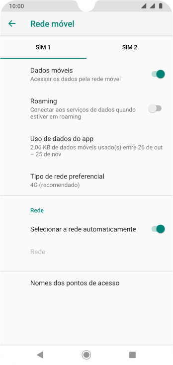 Pressione Tipo de rede preferencial. Pressione Tipo de rede preferencial.