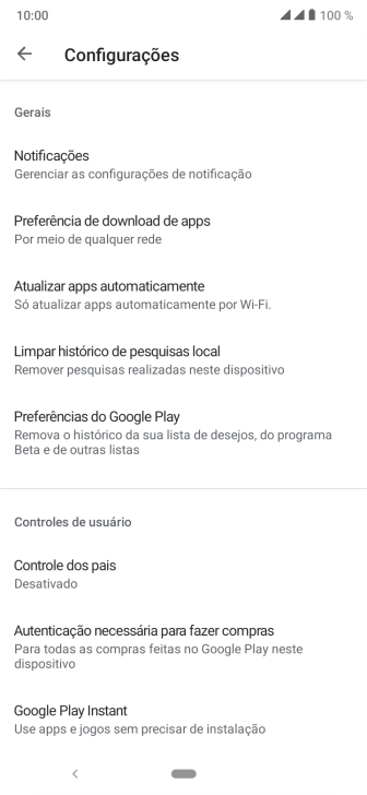 Pressione Atualizar apps automaticamente. Pressione Atualizar apps automaticamente.
