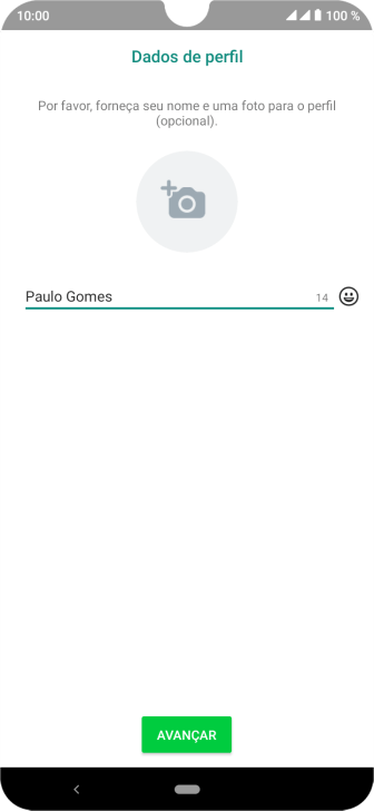 Digite o nome do usuário, e pressione AVANÇAR. Digite o nome do usuário, e pressione AVANÇAR.
