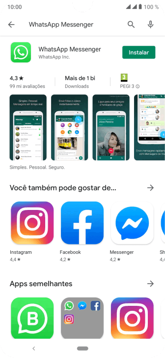 Pressione WhatsApp Messenger. Pressione WhatsApp Messenger.