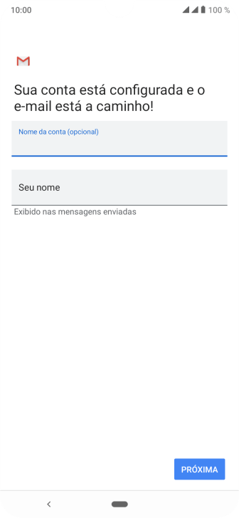 Pressione Seu nome, e digite o nome de remetente desejado. Pressione Seu nome, e digite o nome de remetente desejado.