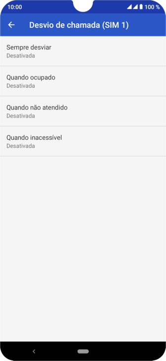 Pressione o tipo de encaminhamento desejado. Pressione o tipo de encaminhamento desejado.