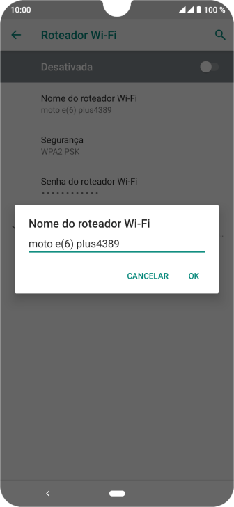 Digite o nome do Roteador Wi-Fi e pressione OK. Digite o nome do Roteador Wi-Fi e pressione OK.
