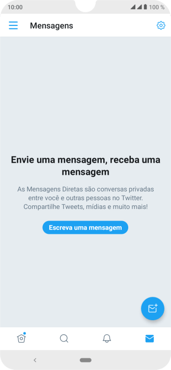 Pressione o ícone de nova mensagem. Pressione o ícone de nova mensagem.