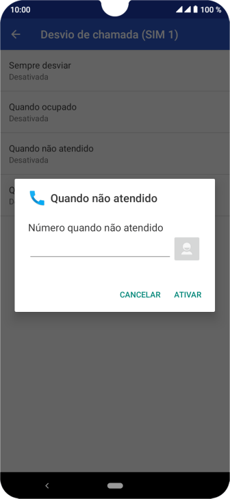 Digite o número desejado, e pressione ATIVAR. Digite o número desejado, e pressione ATIVAR.
