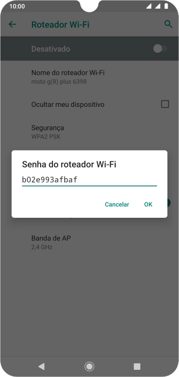 Digite a senha desejada e pressione OK. Digite a senha desejada e pressione OK.