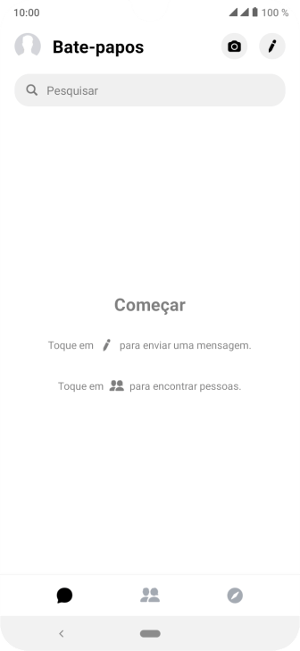 Pressione o ícone de nova mensagem. Pressione o ícone de nova mensagem.